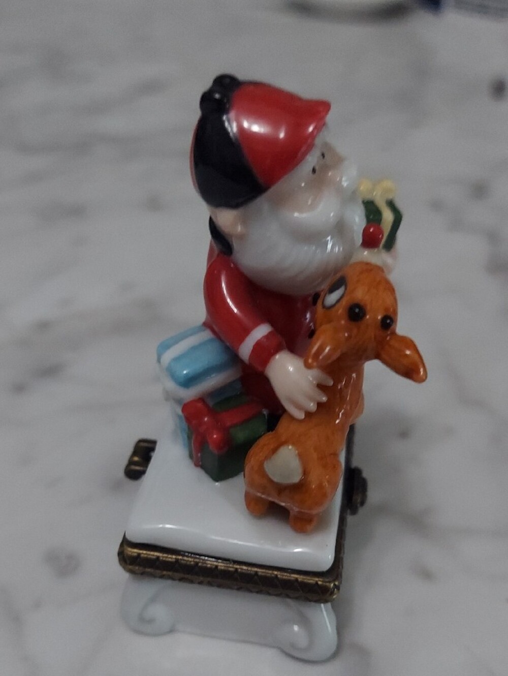 The Rudolph Co. Santa & Rudolph Ceramic Trinket Box - Picture 5 of 8